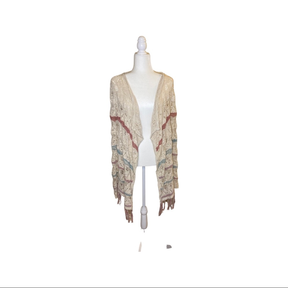 Maurice Boho Cottage Core Fringe Cardigan Poncho
